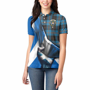 Garden (Gardyne) Tartan Women's Polo Shirt with Family Crest Scotland Patriotic Style Women - Tartan Vibes Clothing