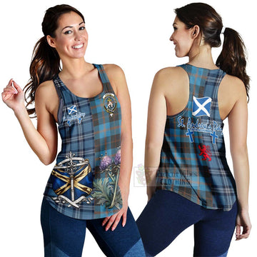 Garden (Gardyne) Tartan Women's Racerback Tanks Happy St. Andrew's Day Half Tartan Style 4XL - Tartan Vibes Clothing