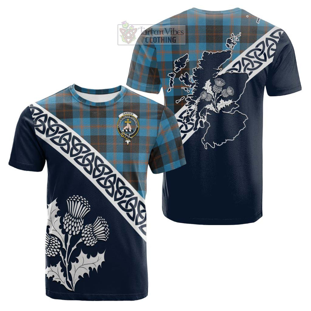 Garden (Gardyne) Tartan Cotton T-shirt Featuring Thistle and Scotland Map Kid's Shirt - Tartan Vibes Clothing