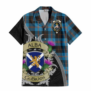 Garden (Gardyne) Tartan Family Crest Hawaiian Shirt Lion Rampant Royal Thistle Shield Celtic Inspired Kid - Tartan Vibes Clothing