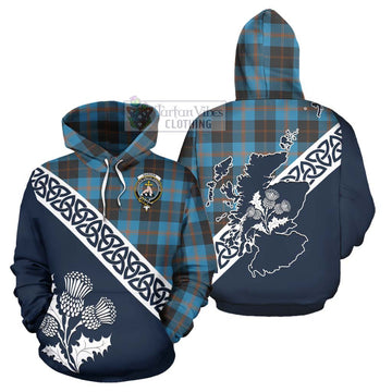 Garden (Gardyne) Tartan Hoodie Featuring Thistle and Scotland Map Zip Hoodie - Tartan Vibes Clothing
