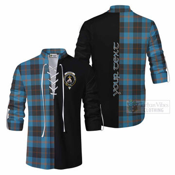 Garden (Gardyne) Tartan Ghillie Kilt Shirt with Family Crest and Half Of Me Style Men - Tartan Vibes Clothing