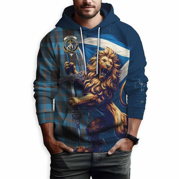Garden (Gardyne) Tartan Family Crest Hoodie with Scottish Majestic Lion Zip Hoodie - Tartan Vibes Clothing