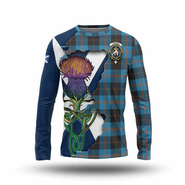 Tartan Vibes Clothing Garden (Gardyne) Tartan Family Crest Long Sleeve T-Shirt Scottish Thistle Celtic Inspired