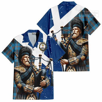 Garden (Gardyne) Tartan Hawaiian Shirt with Family Crest Scottish Bagpiper Vibes Kid - Tartan Vibes Clothing