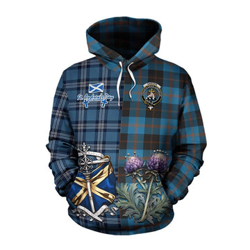 Garden (Gardyne) Tartan Cotton Hoodie Happy St. Andrew's Day Half Tartan Style Pullover Hoodie XS - Tartan Vibes Clothing