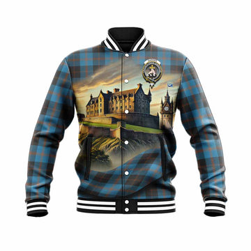 Garden (Gardyne) Tartan Family Crest Baseball Jacket with Scottish Ancient Castle Style Unisex - Tartan Vibes Clothing