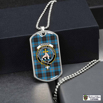 Tartan Vibes Clothing Garden (Gardyne) Tartan Dog Tag Necklace with Family Crest