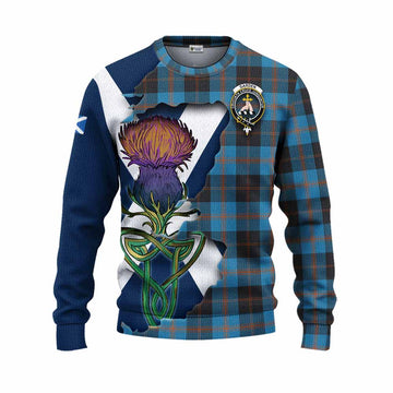 Tartan Vibes Clothing Garden (Gardyne) Tartan Family Crest Knitted Sweater Scottish Thistle Celtic Inspired