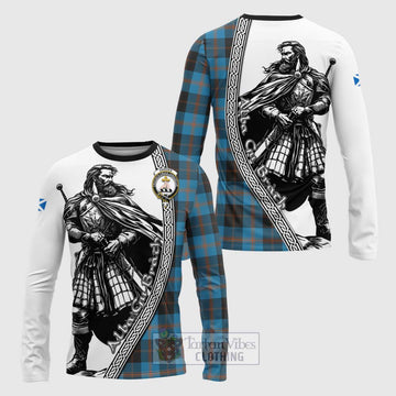 Garden (Gardyne) Tartan Clan Crest Long Sleeve T-Shirt with Highlander Warrior Celtic Style Unisex - Tartan Vibes Clothing