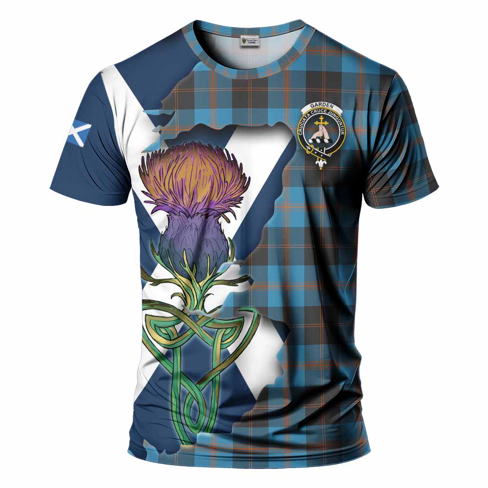 Garden (Gardyne) Tartan Family Crest T-Shirt Scottish Thistle Celtic Inspired Kid's Shirt - Tartan Vibes Clothing