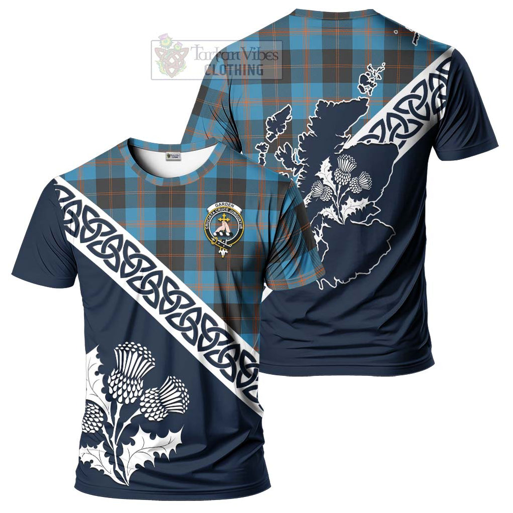 Garden (Gardyne) Tartan T-Shirt Featuring Thistle and Scotland Map Kid's Shirt - Tartanvibesclothing Store