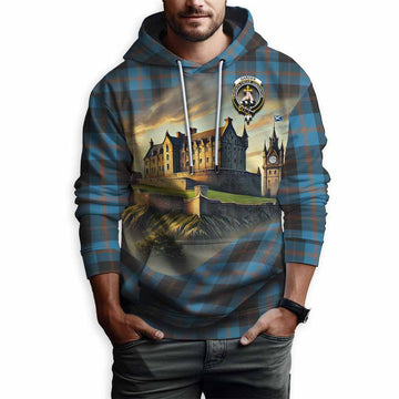 Garden (Gardyne) Tartan Family Crest Hoodie with Scottish Ancient Castle Style Pullover Hoodie - Tartan Vibes Clothing