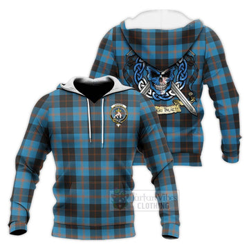 Garden (Gardyne) Tartan Knitted Hoodie with Family Crest Celtic Skull Style Unisex Knitted Pullover Hoodie - Tartan Vibes Clothing