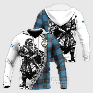 Garden (Gardyne) Tartan Clan Crest Knitted Hoodie with Highlander Warrior Celtic Style Unisex Knitted Pullover Hoodie - Tartan Vibes Clothing