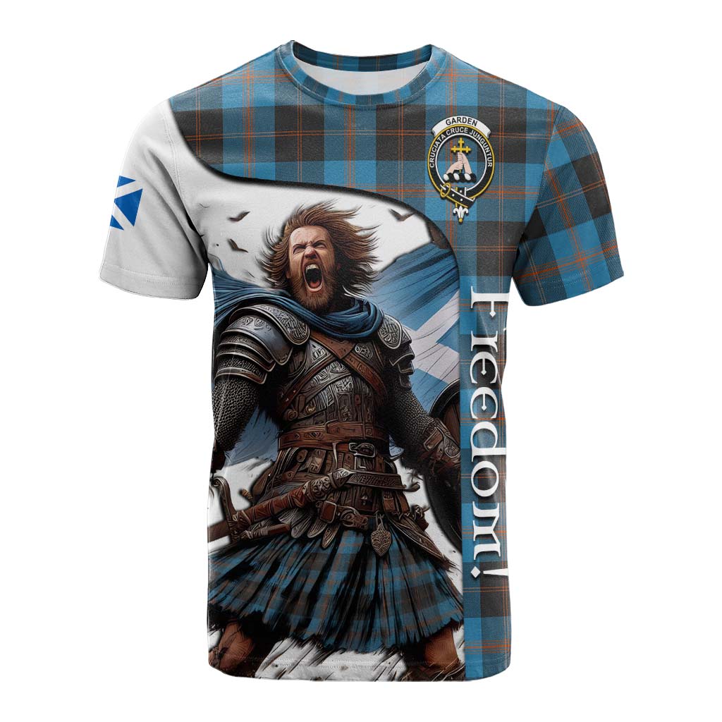 Tartan Vibes Clothing Garden (Gardyne) Crest Tartan Cotton T-shirt Inspired by the Freedom of Scottish Warrior