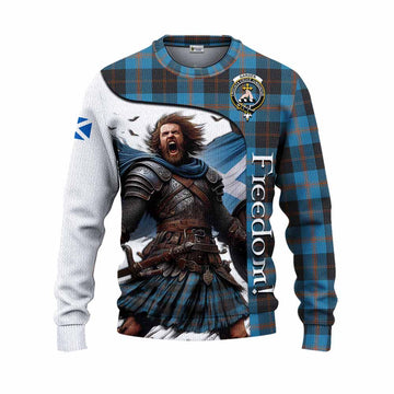 Tartan Vibes Clothing Garden (Gardyne) Crest Tartan Knitted Sweater Inspired by the Freedom of Scottish Warrior