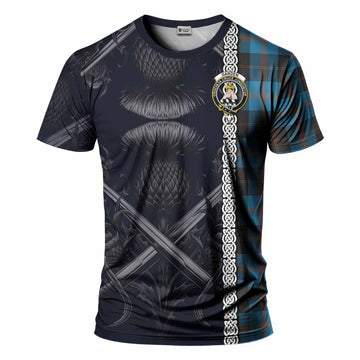 Garden (Gardyne) Tartan T-Shirt with Family Crest Cross Sword Thistle Celtic Vibes Kid's Shirt - Tartan Vibes Clothing