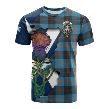 Tartan Vibes Clothing Garden (Gardyne) Tartan Family Crest Cotton T-shirt Scottish Thistle Celtic Inspired