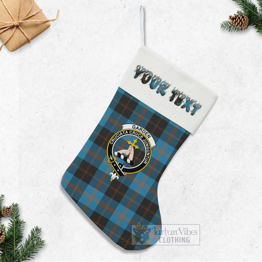 Garden (Gardyne) Tartan Family Crest Christmas Stocking with Personalized Text - Tartan Vibes Clothing