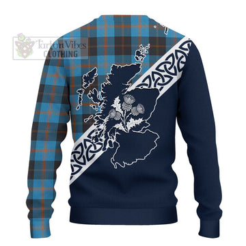 Garden (Gardyne) Tartan Ugly Sweater Featuring Thistle and Scotland Map - Tartan Vibes Clothing