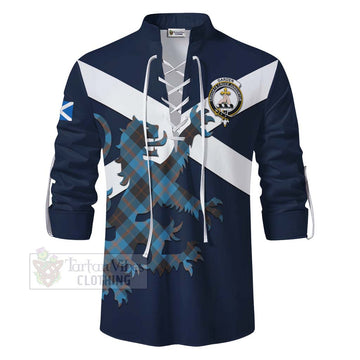 Garden (Gardyne) Tartan Lion Rampant Ghillie Kilt Shirt Proudly Display Your Heritage with Alba Gu Brath and Clan Name - Tartan Vibes Clothing