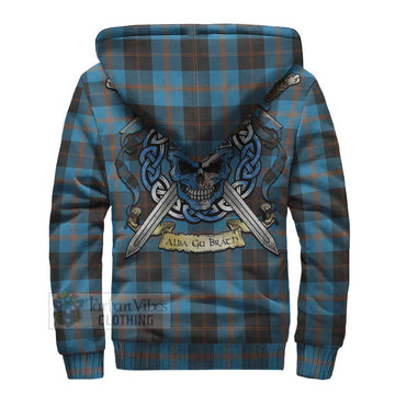 Garden (Gardyne) Tartan Sherpa Hoodie with Family Crest Celtic Skull Style - Tartan Vibes Clothing