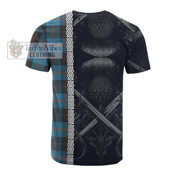 Tartan Vibes Clothing Garden (Gardyne) Tartan Cotton T-shirt with Family Crest Cross Sword Thistle Celtic Vibes