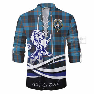 Garden (Gardyne) Tartan Ghillie Kilt Shirt with Alba Gu Brath Regal Lion Emblem - Tartan Vibes Clothing