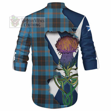 Tartan Vibes Clothing Garden (Gardyne) Tartan Family Crest Ghillie Kilt Shirt Scottish Thistle Celtic Inspired