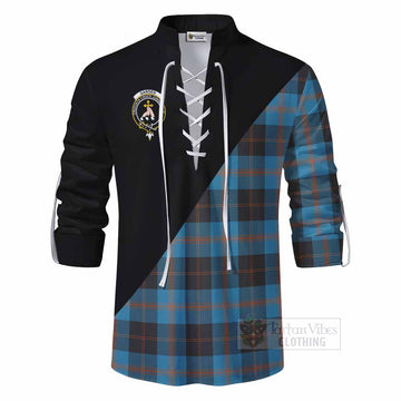Garden (Gardyne) Tartan Ghillie Kilt Shirt with Family Crest and Military Logo Style - Tartan Vibes Clothing