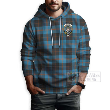 Garden (Gardyne) Tartan Hoodie with Family Crest and Bearded Skull Holding Bottles of Whiskey - Tartan Vibes Clothing