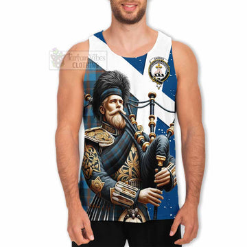 Garden (Gardyne) Tartan Men's Tank Top with Family Crest Scottish Bagpiper Vibes - Tartan Vibes Clothing