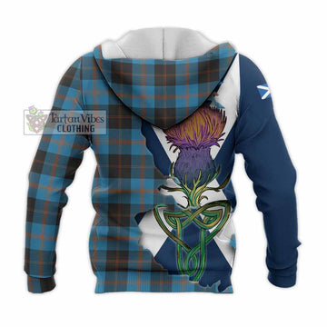 Tartan Vibes Clothing Garden (Gardyne) Tartan Family Crest Knitted Hoodie Scottish Thistle Celtic Inspired