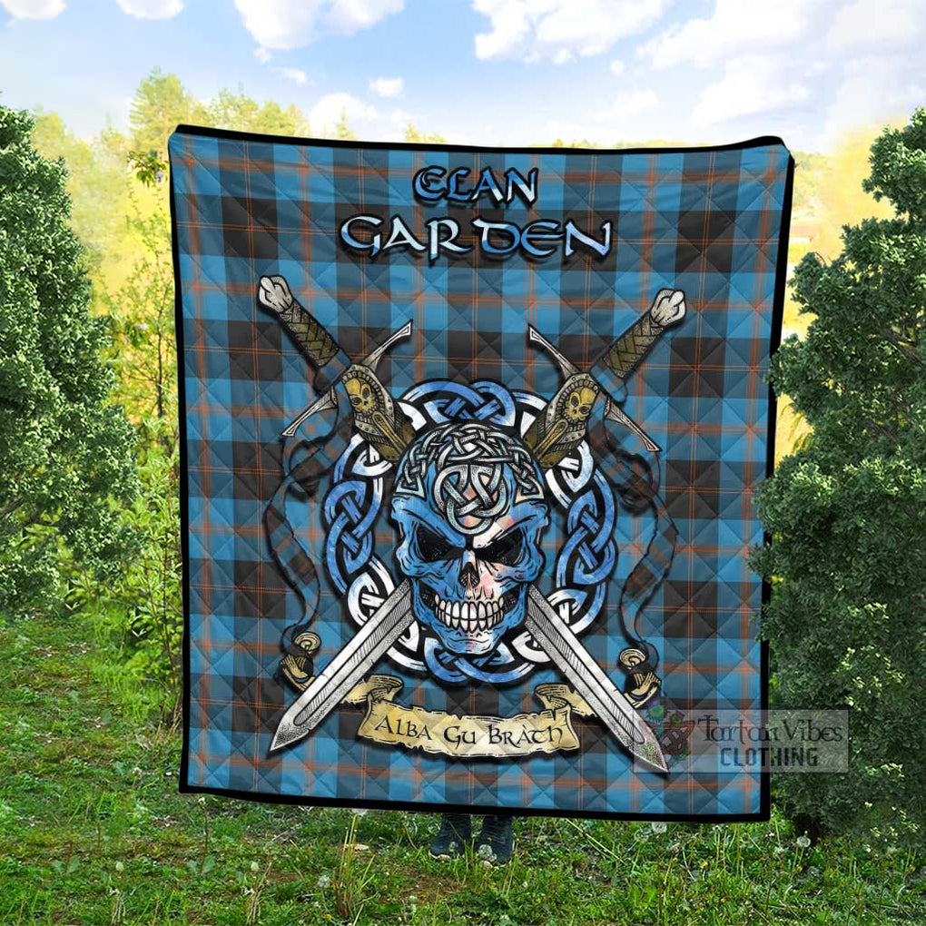 Garden (Gardyne) Tartan Quilt with Celtic Skull Alba Gu Brath Style - Tartan Vibes Clothing