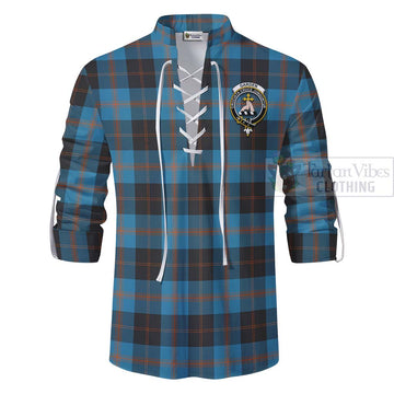 Garden (Gardyne) Tartan Ghillie Kilt Shirt with Family Crest Celtic Skull Style - Tartan Vibes Clothing