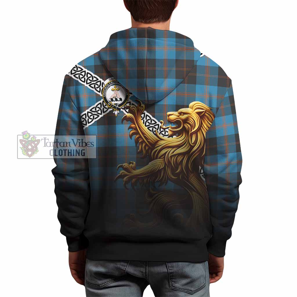 Garden (Gardyne) Crest Tartan Hoodie with Golden Lion Emblem Celtic Style - Tartan Vibes Clothing
