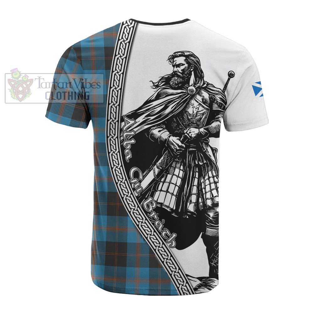 Garden (Gardyne) Tartan Clan Crest Cotton T-shirt with Highlander Warrior Celtic Style - Tartan Vibes Clothing