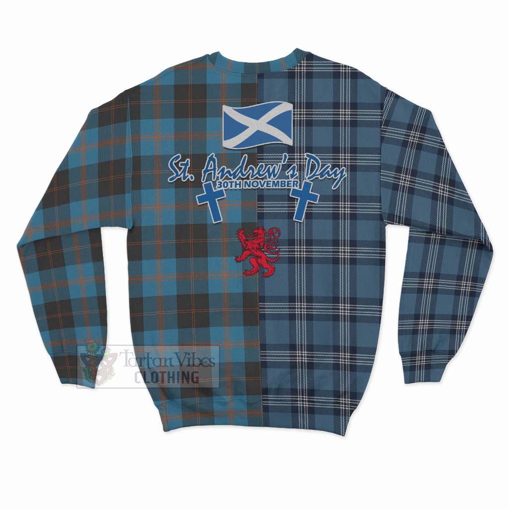 Garden (Gardyne) Tartan Sweatshirt Happy St. Andrew's Day Half Tartan Style - Tartan Vibes Clothing