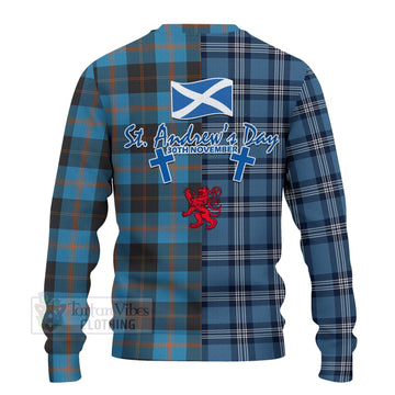 Garden (Gardyne) Tartan Knitted Sweater Happy St. Andrew's Day Half Tartan Style - Tartan Vibes Clothing