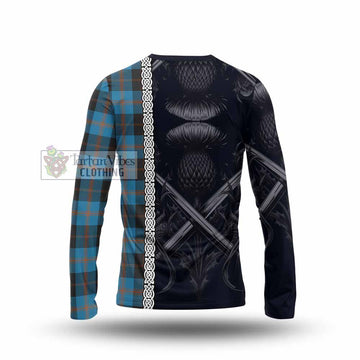 Garden (Gardyne) Tartan Long Sleeve T-Shirt with Family Crest Cross Sword Thistle Celtic Vibes - Tartan Vibes Clothing