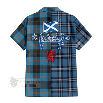 Garden (Gardyne) Tartan Hawaiian Shirt Happy St. Andrew's Day Half Tartan Style - Tartan Vibes Clothing