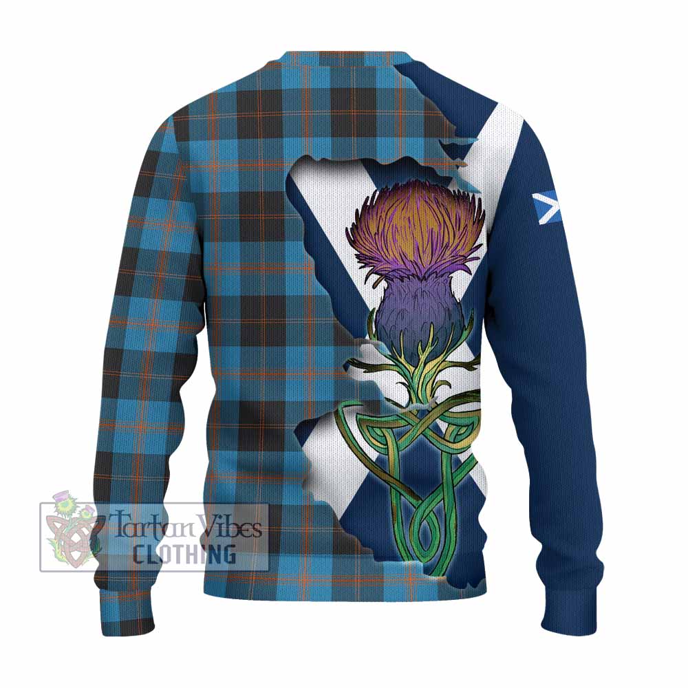 Tartan Vibes Clothing Garden (Gardyne) Tartan Family Crest Knitted Sweater Scottish Thistle Celtic Inspired