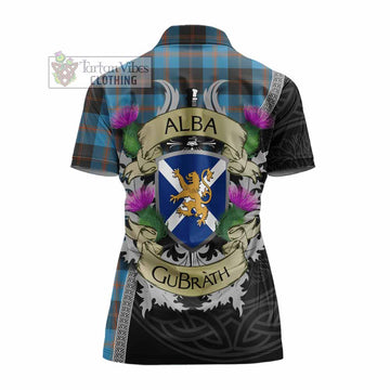 Garden (Gardyne) Tartan Family Crest Women's Polo Shirt Lion Rampant Royal Thistle Shield Celtic Inspired - Tartan Vibes Clothing