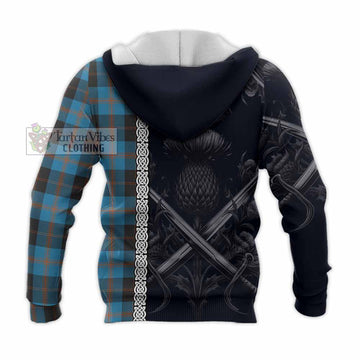 Garden (Gardyne) Tartan Knitted Hoodie with Family Crest Cross Sword Thistle Celtic Vibes - Tartan Vibes Clothing
