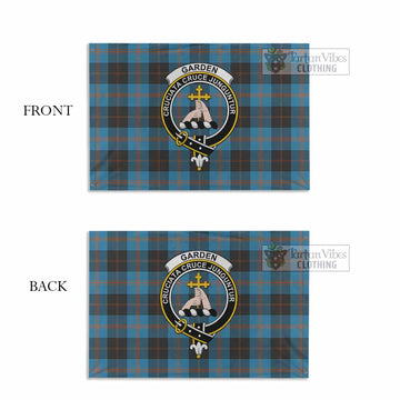 Tartan Vibes Clothing Garden (Gardyne) Tartan House Flag with Family Crest