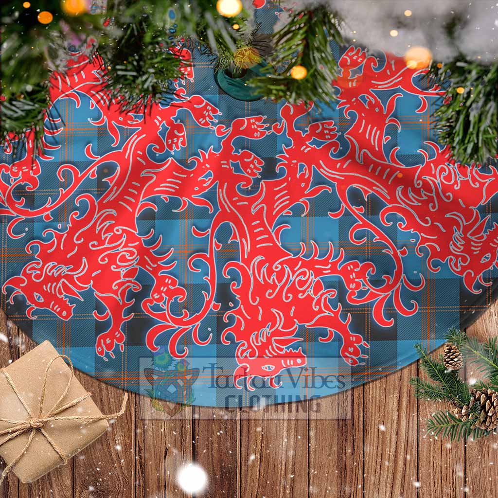 Tartan Vibes Clothing Garden (Gardyne) Tartan Christmas Tree Skirt Lion Rampant Style