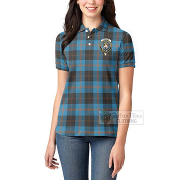 Garden (Gardyne) Tartan Women's Polo Shirt with Family Crest Celtic Skull Style - Tartan Vibes Clothing