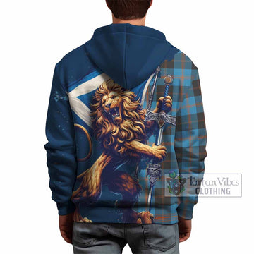 Garden (Gardyne) Tartan Family Crest Hoodie with Scottish Majestic Lion - Tartan Vibes Clothing