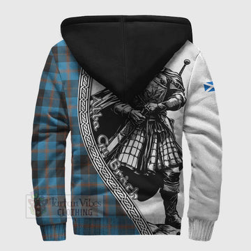 Garden (Gardyne) Tartan Clan Crest Sherpa Hoodie with Highlander Warrior Celtic Style - Tartan Vibes Clothing